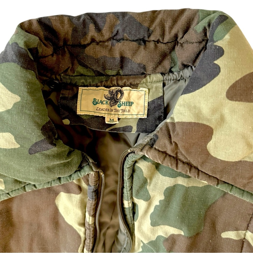 Vintage Black Sheep Camo Insulated Coveralls Jumpsuit Medium Hunting Utility - Picture 9 of 9